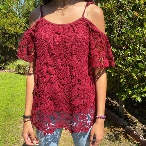XHILARATION off shoulder top